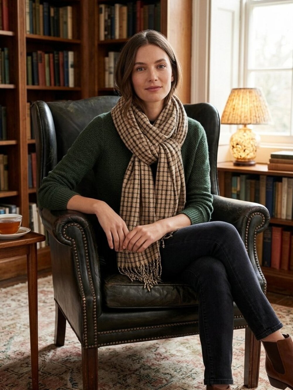 J. Crew Factory Classic Tan Plaid Fringe Scarf - NWT
